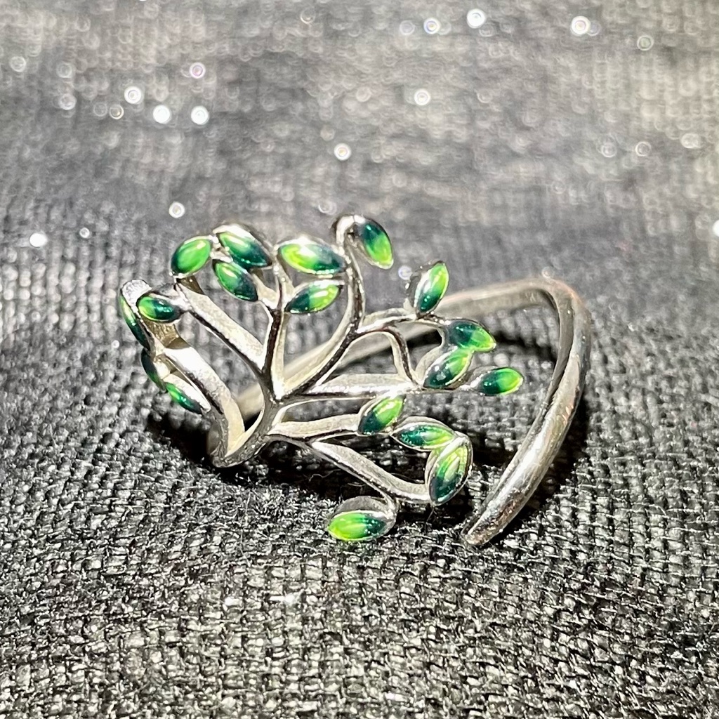 Silver Tone Adjustable Tree Ring